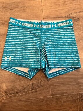 Under Armour Turquoise Striped Performance Shorts